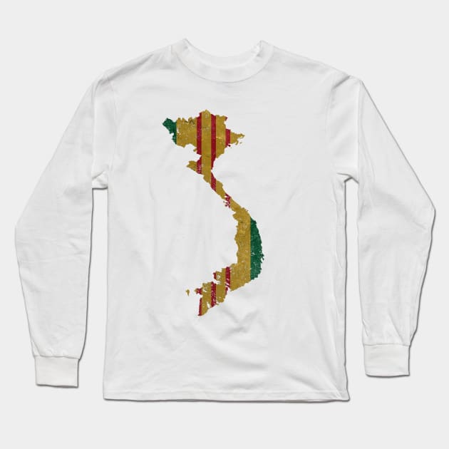 Viet Nam Campaign Ribbon Vietnam War Country Vintage Design Long Sleeve T-Shirt by DesignedForFlight